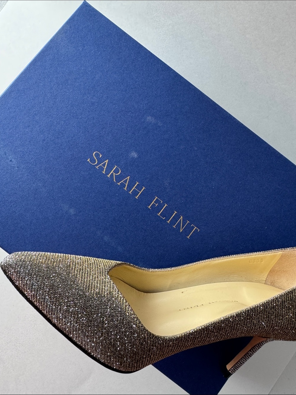 BRAND NEW - Sarah Flint Perfect Pump 85 in Gunmetal Lame. Pointed-Toe Pumps. - Picture 16 of 16